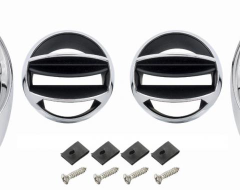 RestoParts Air Vent Ball & Bezel Set, 66-67 Chevelle / El Camino, Chrome CH30163CH