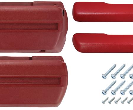 RestoParts Armrest Base/Pad Kit, Front, 1968-72 A-Body, Red AK16RD69