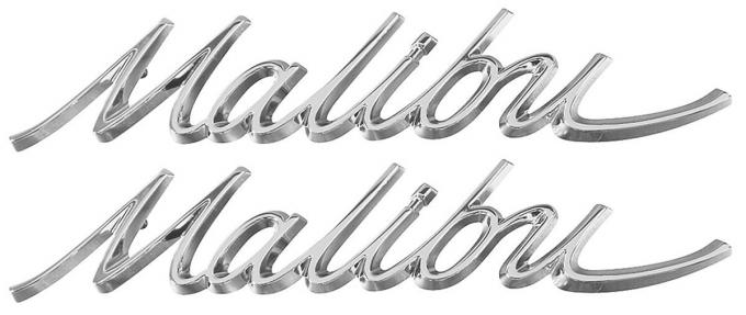 RestoParts Emblem, Rear Quarter Panel, 1966-67 "Malibu", Pair CHV4325-PR