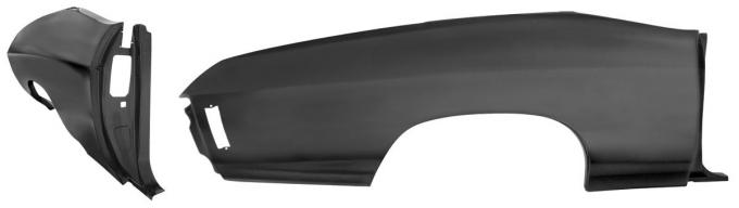 RestoParts Quarter Panel, 70-72 Chevelle, Convertible, Complete, Right Hand KM02008-RH