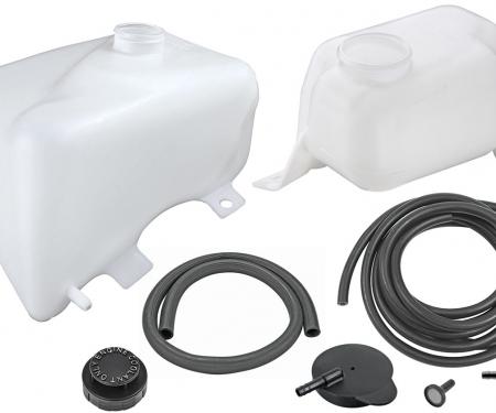 RestoParts Tank Set, Coolant & Washer Fluid, 1978-88 El Camino/Monte/Malibu, w/Caps & Hose L241364