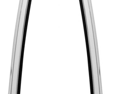 RestoParts Molding, Windshield Reveal, 1978-88 Malibu/El Camino/Monte Carlo, Chrome, Pair KM01005-PR