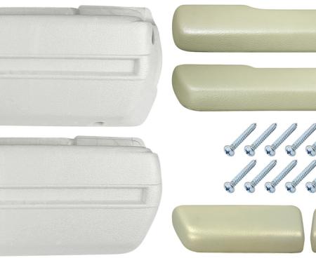 RestoParts Armrest Kit, 1968-69 Front Pads/Bases w/Rear Pads Only, Parchment BK16PM