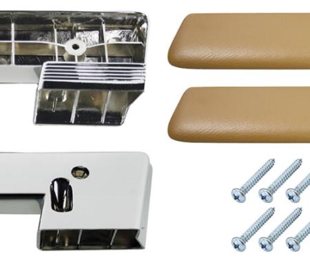 RestoParts Armrest Base/Pad Kit, Front, 1965-67 A-Body, Saddle AK15SD