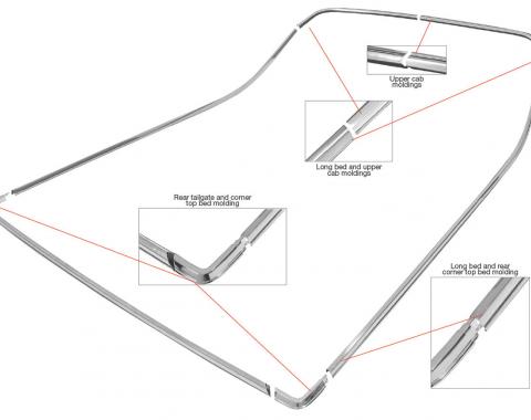 RestoParts Molding, Bed, 1978-87 El Camino, Complete Kit P25689