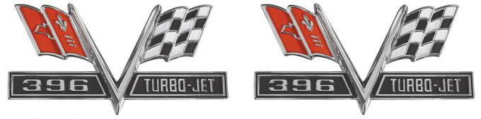 RestoParts Emblem, Fender, 1965-67 Chevelle/El Camino, 396 Turbo-Jet, Pair CHV4220-PR