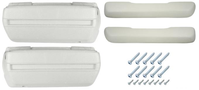 RestoParts Armrest Base/Pad Kit, Front, 1968-72 A-Body, White AK16WH