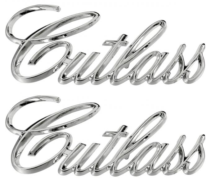 RestoParts Emblems, Fender, 1971-72 Cutlass/Supreme, Script, Pair C230023-PR