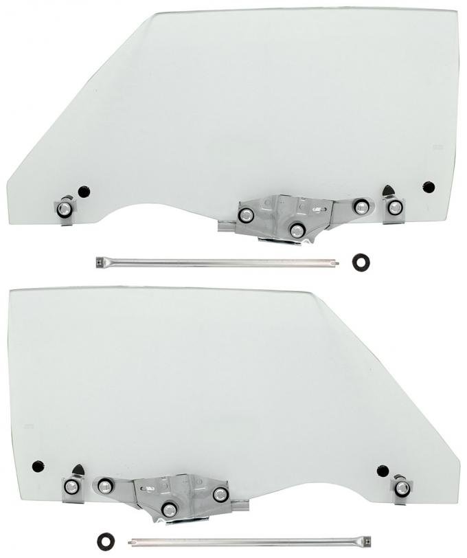 RestoParts Assembly, Door Glass/Guide, 1970-72 Chevelle Coupe, Pair CH28166-PR