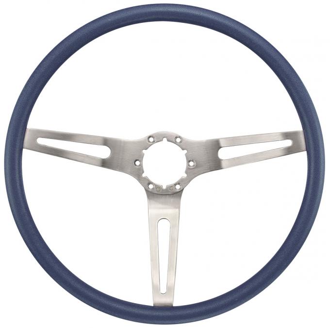 RestoParts Steering Wheel, 1969-72 CH/EC/MC, 3-Spoke Comfort Grip, Blue CH30169BL