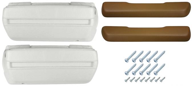 RestoParts Armrest Base/Pad Kit, Front, 1968-72 A-Body, Dark Saddle AK16DS