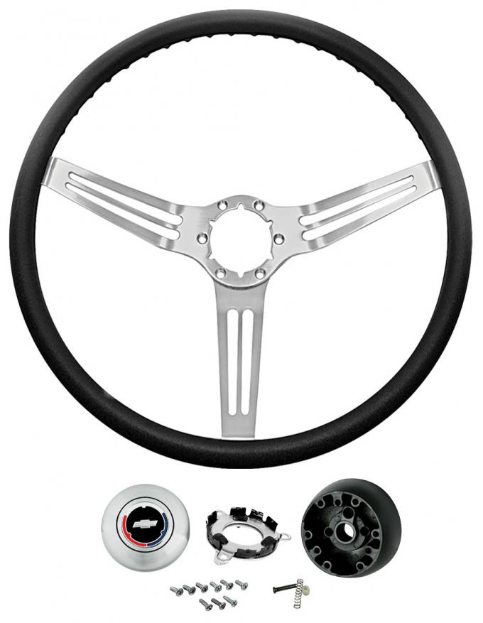 RestoParts Steering Wheel Kit, 3-Spoke 1967-68 CH/EC/MC, 67-69 Corvair, Banjo Spokes CH32670