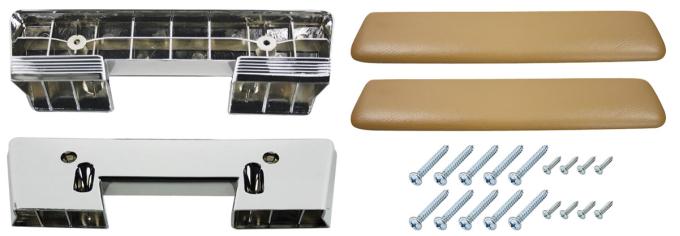 RestoParts Armrest Base/Pad Kit, Front, 1965-67 A-Body, Saddle AK15SD