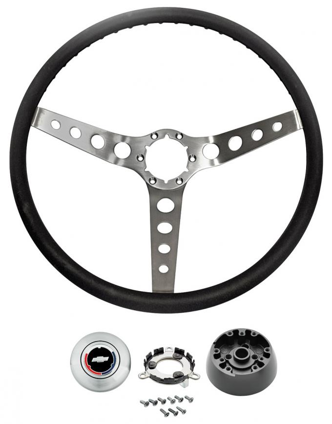 RestoParts Steering Wheel Kit, 3-Spoke, 1969-72 CH/EC/MC, 4-Hole Spokes CH32669