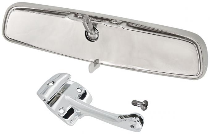 RestoParts Mirror Kit, 1966 A-Body, Convertible, 10-1/8" Day & Night w/Lever, Gray Surround CH33191GY