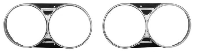 RestoParts Headlamp Bezels, 1966 Chevelle/El Camino, Pair 9566CHB