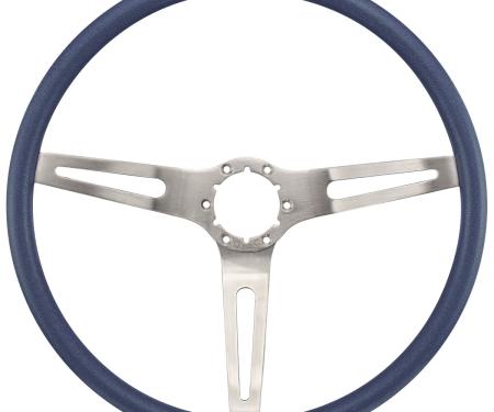 RestoParts Steering Wheel, 1969-72 CH/EC/MC, 3-Spoke Comfort Grip, Blue CH30169BL
