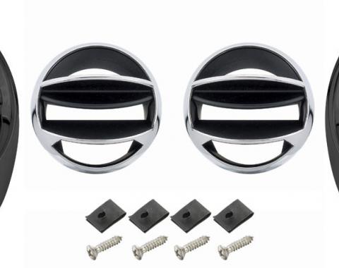 RestoParts Air Vent Ball & Bezel Set, 66-67 Chevelle / El Camino, Black CH30163BK