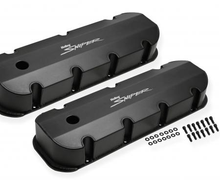 Holly Sniper EFI Valve Cover, Fabricated Aluminum, BBC, Tall, Black 890004B