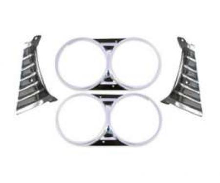 El Camino Headlight Bezel Set, With Extensions, 1966