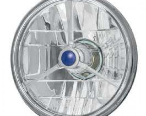 El Camino Retro Headlight Bulbs 5 3/4 Diamond Cut With Blu e Dot With Tri-bar, 1959-1970