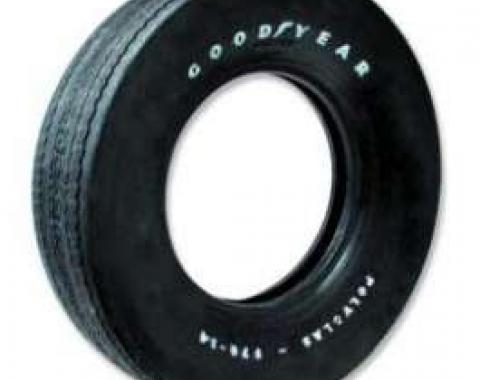 El Camino Tire, F70/14 Raised White Letter, Goodyear Custom Wide Tread 2/2 Polyglas Bias Ply, 1970