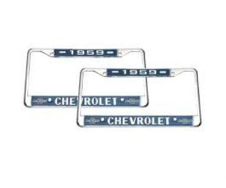 El Camino Dealership License Plate Frames, Chrome, Chevrolet, 1959-1976