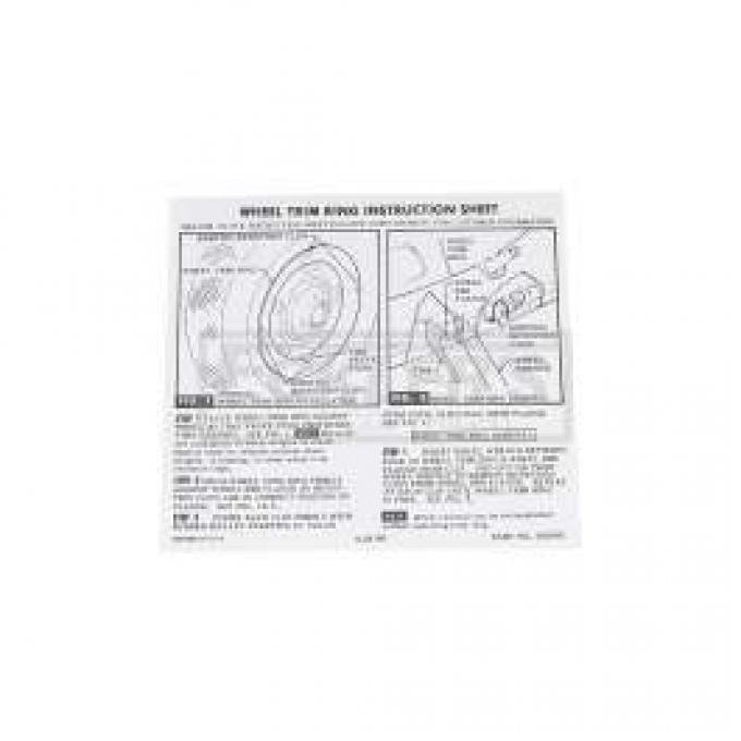 El Camino Rally Wheel Trim Ring Instruction Decal, 1967