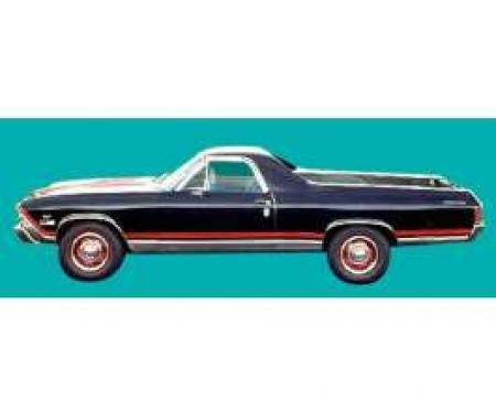 El Camino Ss Stripe Kits Complete, Black, 1968