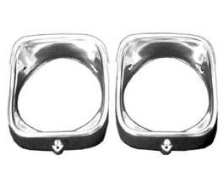 El Camino Headlight Bezels, Inner & Outer, Left, 1968