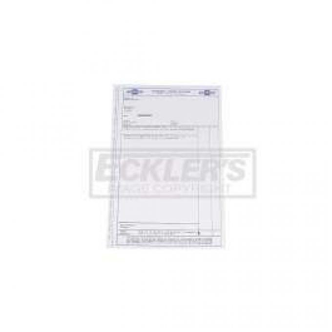 El Camino Window Price Sticker, 1959