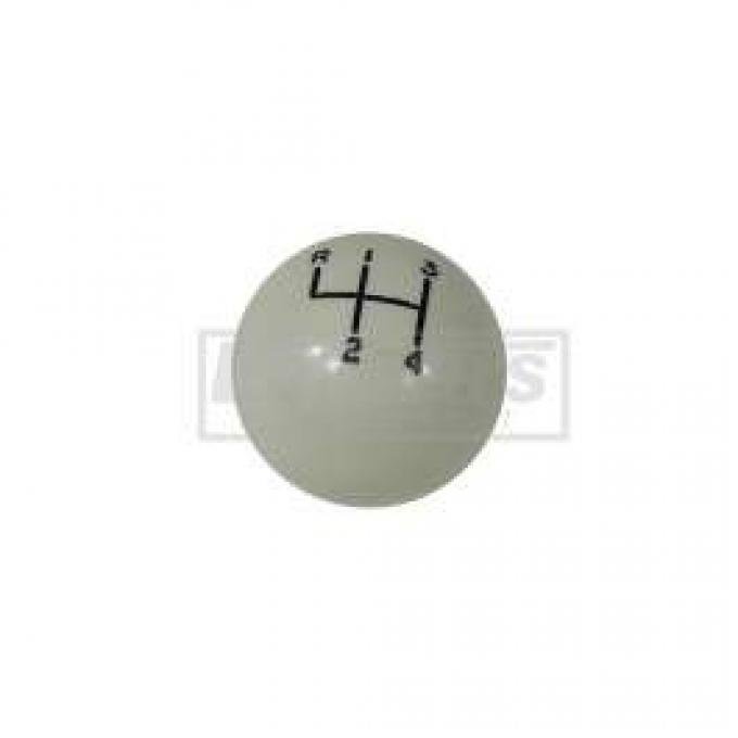 El Camino Shift Knob, 4-Speed, White, With 5/16 Thread, 1964-1968