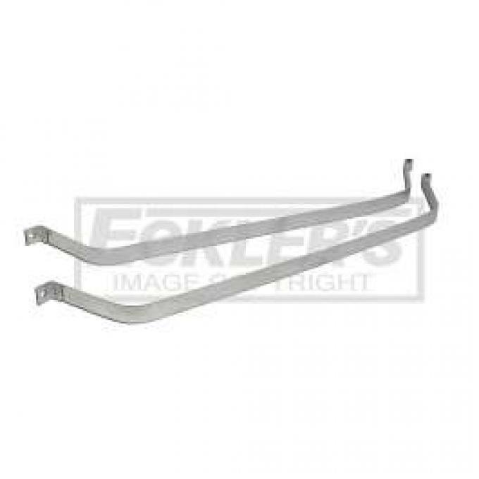 El Camino Fuel Tank Mounting Straps, Stainless Steel With Anti Squeak Strips, 1978-1987