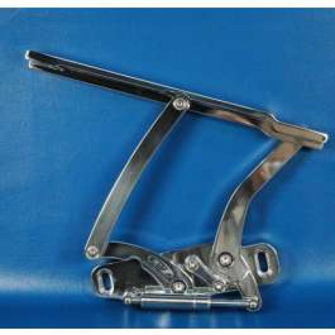 El Camino Billet Aluminum Hood Hinges, Clear Powder Coated Finish, 1969-1972