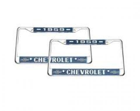 El Camino Dealership License Plate Frames, Chrome, Chevrolet, 1959-1976