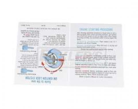 El Camino Sunvisor Sleeve, El Camino Or Sprint Starting Instructions, 1969-1972