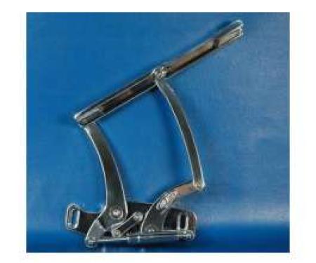 El Camino Billet Aluminum Hood Hinges, Clear Powder Coated Finish, 1965-1967