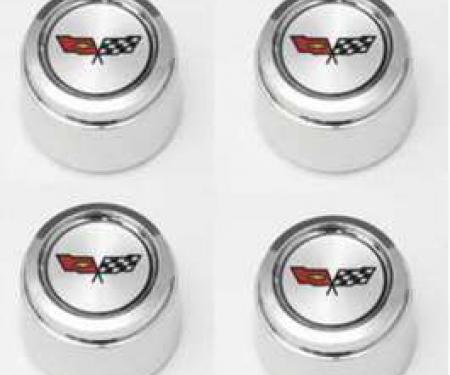 El Camino 1982 Corvette Style Chrome Center Cap Set For Corvette Style Aluminum Wheels