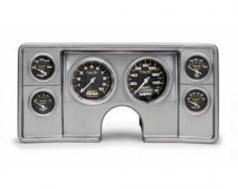 El Camino Instrument Cluster Panel, Aluminum Finish, With Carbon Fiber Series Gauges, 1982-87