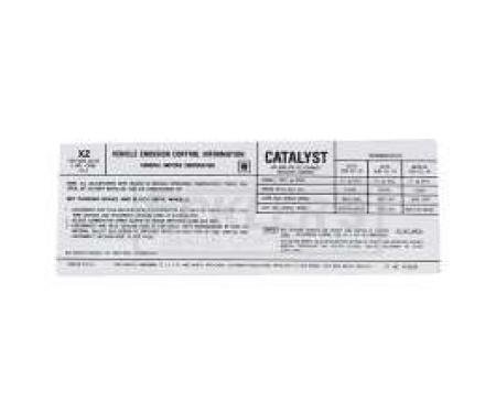 El Camino Emission Decal, 350-400 c.i. 4 Barrel, Automatic Or Manual Transmission, Code XZ, 1976