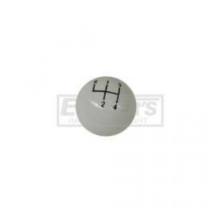 El Camino Four Speed Shift Knob, White, 1959-1960