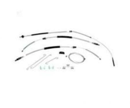 El Camino Parking Brake Cable Kit, Without TH400 Transmission, Stainless Steel, 1973-1977