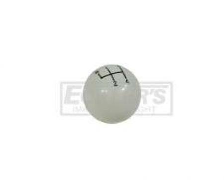 El Camino Shift Knob, 4-Speed, White, With 3/8 Thread, 1969-1972