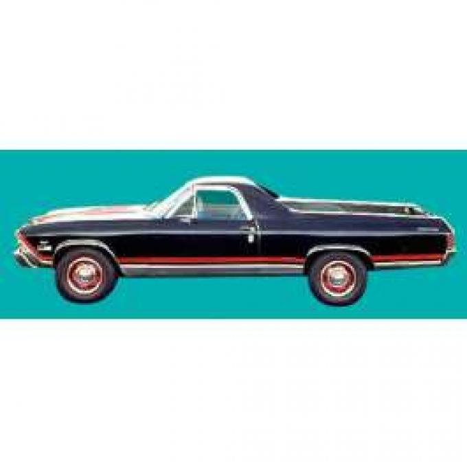 El Camino Ss Stripe Kits Complete, Black, 1968