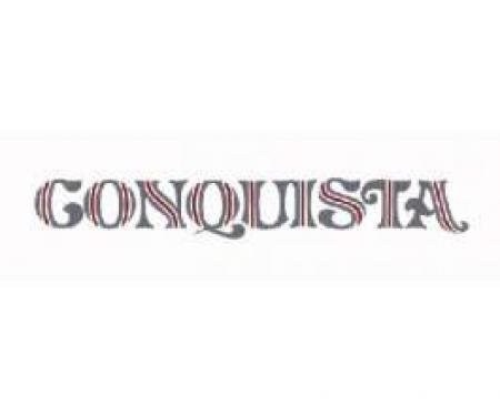 El Camino Conquista Tailgate Decal, Silver & Red, 1985-1987