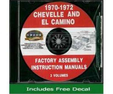 El Camino Factory Assembly Instructions Manual, On CD, 1970-1972