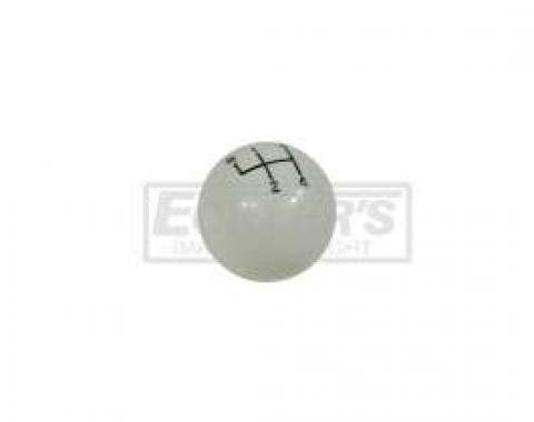 El Camino Shift Knob, 4-Speed, White, With 3/8 Thread, 1969-1972