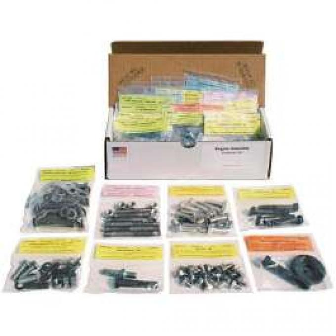 El Camino Small Block Engine Bolt Kit 283,327,350, With Air Conditioning, 1966-1968