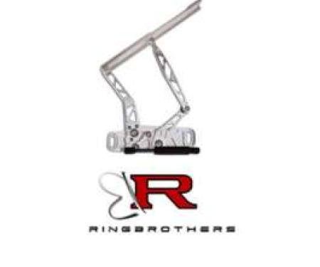 El Camino Hood Hinges,Billet Aluminum, Air Frame, Natural, With Steel Hood, 1965-1967