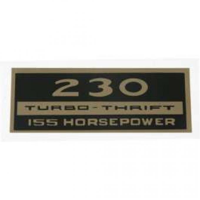 El Camino Valve Cover Decal, 230 Turbo-Thrift, 155 Hp, 1964